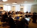 The ARISS-International meeting Houston this month attracted more than 50 participants. [Dave Jordan, AA4KN, photo]